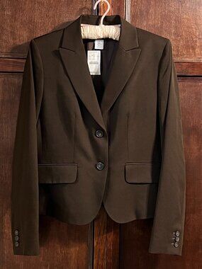 VTG J CREW WOOL CREPE BLAZER COCOA BROWN SIZE 8/10 WITH TAGS